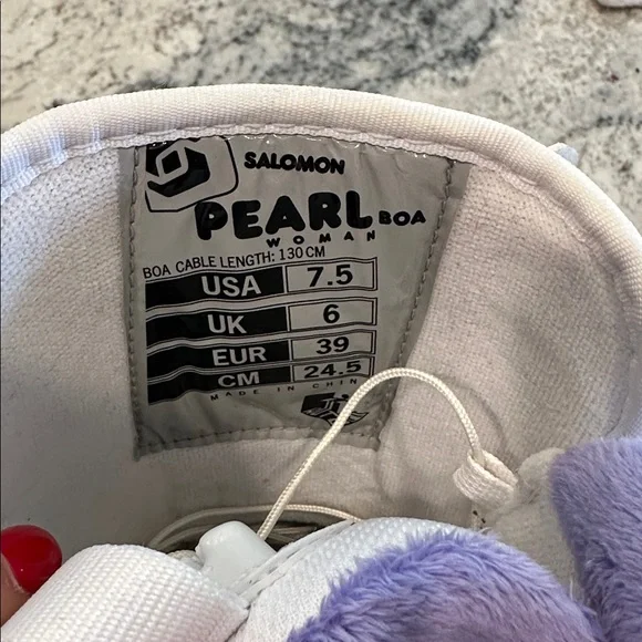 Salomon Pearl Boa Women's Snowboard Boots - White and Lavender - Picture 4 of 7